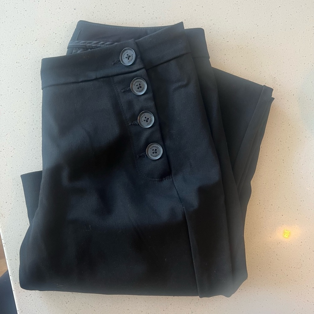 Womens Black Columnist Mid Rise Boot Cut Pants